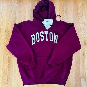 Brandy Melville Boston Maroon Hoodie